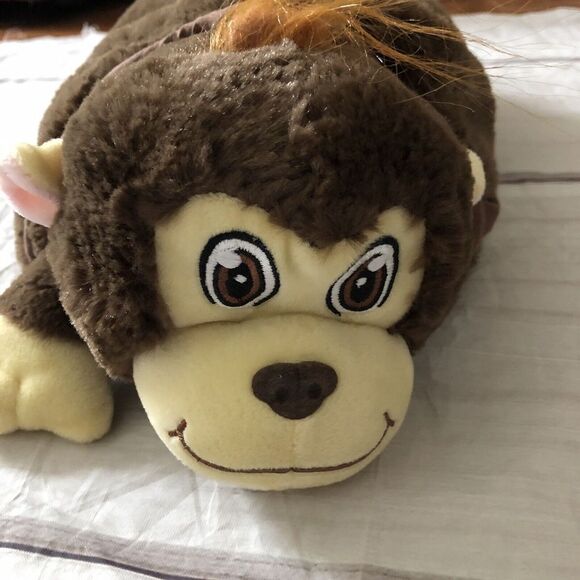 LapGear Book Tablet Device Pillow Rest Monkey Plush Soft Toy Stuffed Animal - Picture 1 of 5